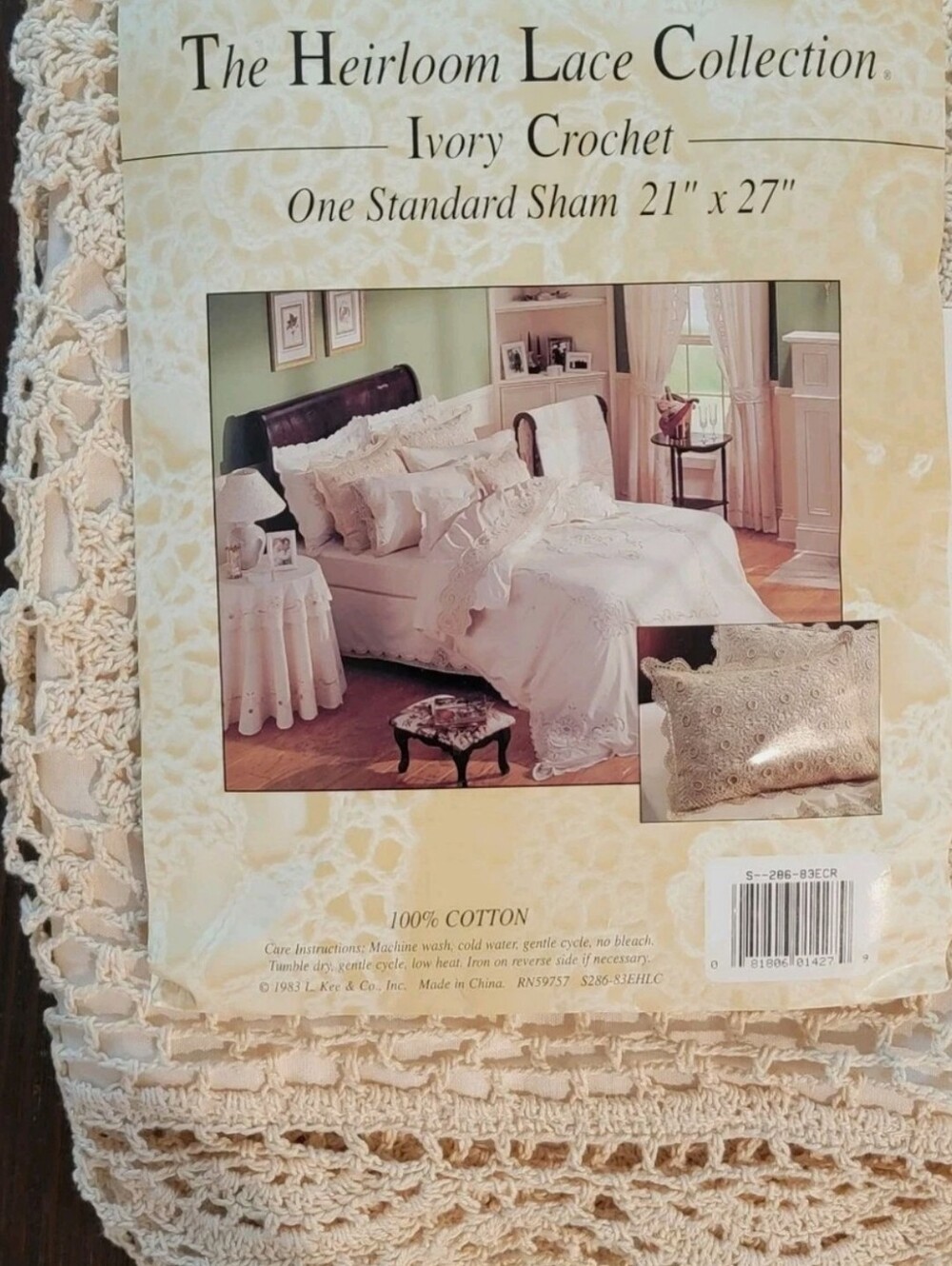 The Heirloom Lace Collection 21"x 27" Ivory Crochet Shams (4)